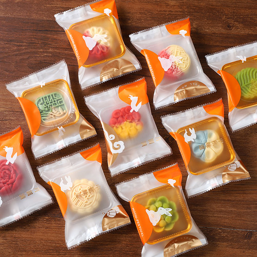 2025新款月饼包装袋单独机封中秋75g50克手工流心蛋黄酥袋子带托