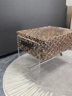 床头柜轻奢简约现代高级艺术感亚克力收纳柜创意床边置物柜边柜床