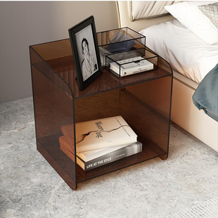 时尚新品创意轻奢塑料个性卧室小户型透明亚克力简约角几收纳柜