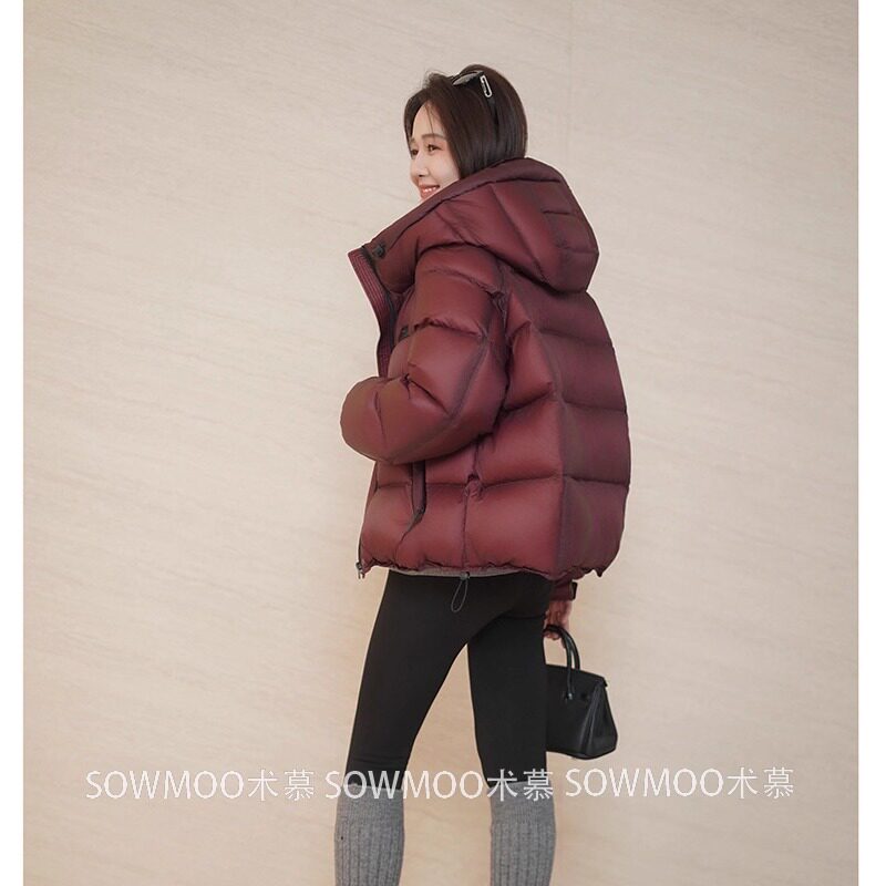 抗寒保暖羽绒服女冬季2025新款连帽显瘦加厚宽松短款外套25D8027