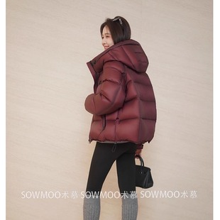 外套25D8027 连帽显瘦加厚宽松短款 抗寒保暖羽绒服女冬季 2025新款