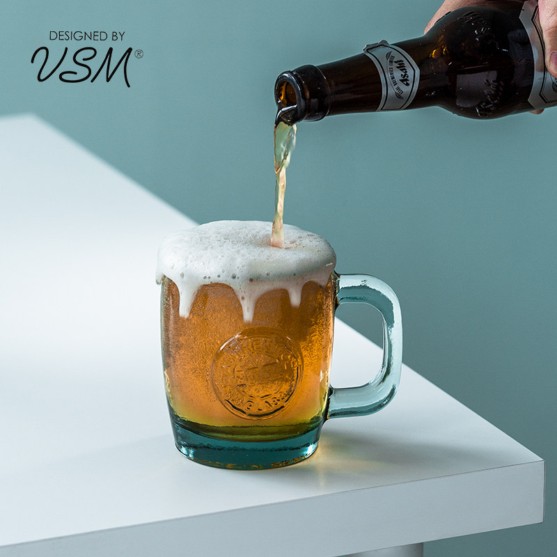 啤酒杯西班牙进口vsm扎啤带把手家用酒具加厚玻璃水杯冷饮料杯子,餐饮具,啤酒杯,淘宝优惠券,粉丝福利购,淘宝优惠卷