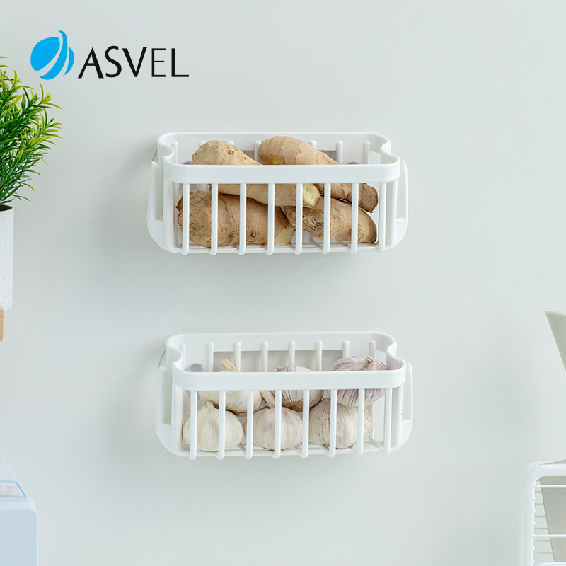 日本进口asvel抗菌免打孔收纳盒