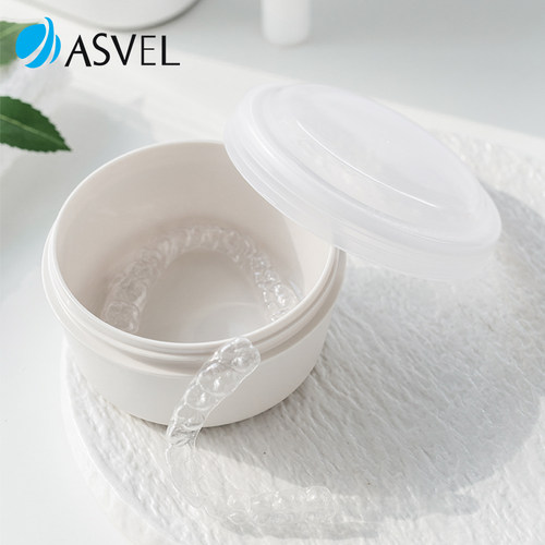 日本asvel抗菌牙套收纳盒不漏水