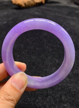 缅甸翡翠冰糯种满色紫罗兰正圈