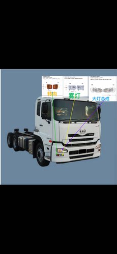 尼桑UD Condor MK LK 14T 41货车前大灯总成雾灯杠灯转向灯nissan