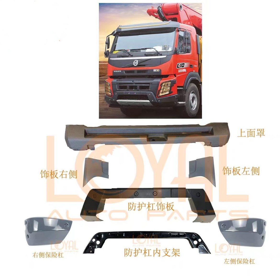 FMX500 富豪沃尔沃卡车泵车保险杠下面罩饰板护板配件