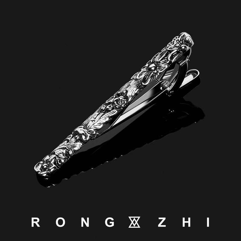 戎致新品复古浮雕领带夹