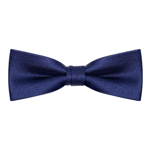 窄款桑蚕丝领结男结婚婚礼深蓝色司仪伴郎新郎蝴蝶结韩版藏青色小