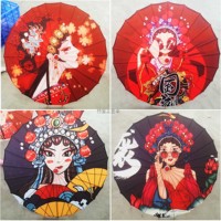 國潮工藝傘防曬印花綢布傘大號