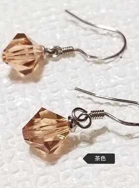 时尚施华洛奥地利水晶耳环简约OL水滴闪亮耳坠925银耀眼礼物