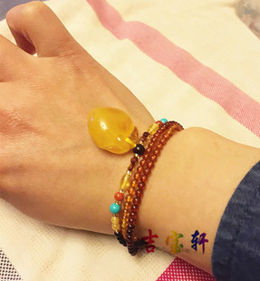 天然蜜蜡项链包真懂行的请进 简约大方桃子(健康长寿)项链包邮