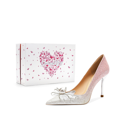 法式尖头珍珠细跟高跟单鞋