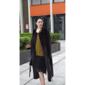 外套 乌梅子酱 西班牙进口羊皮毛一体长款 GZ6746