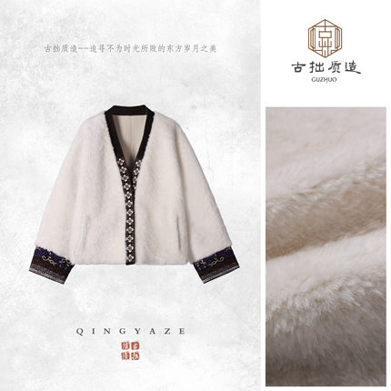 三重雪！南非麦穗卷拼牛反绒刺绣皮毛一体外套！GZ7170