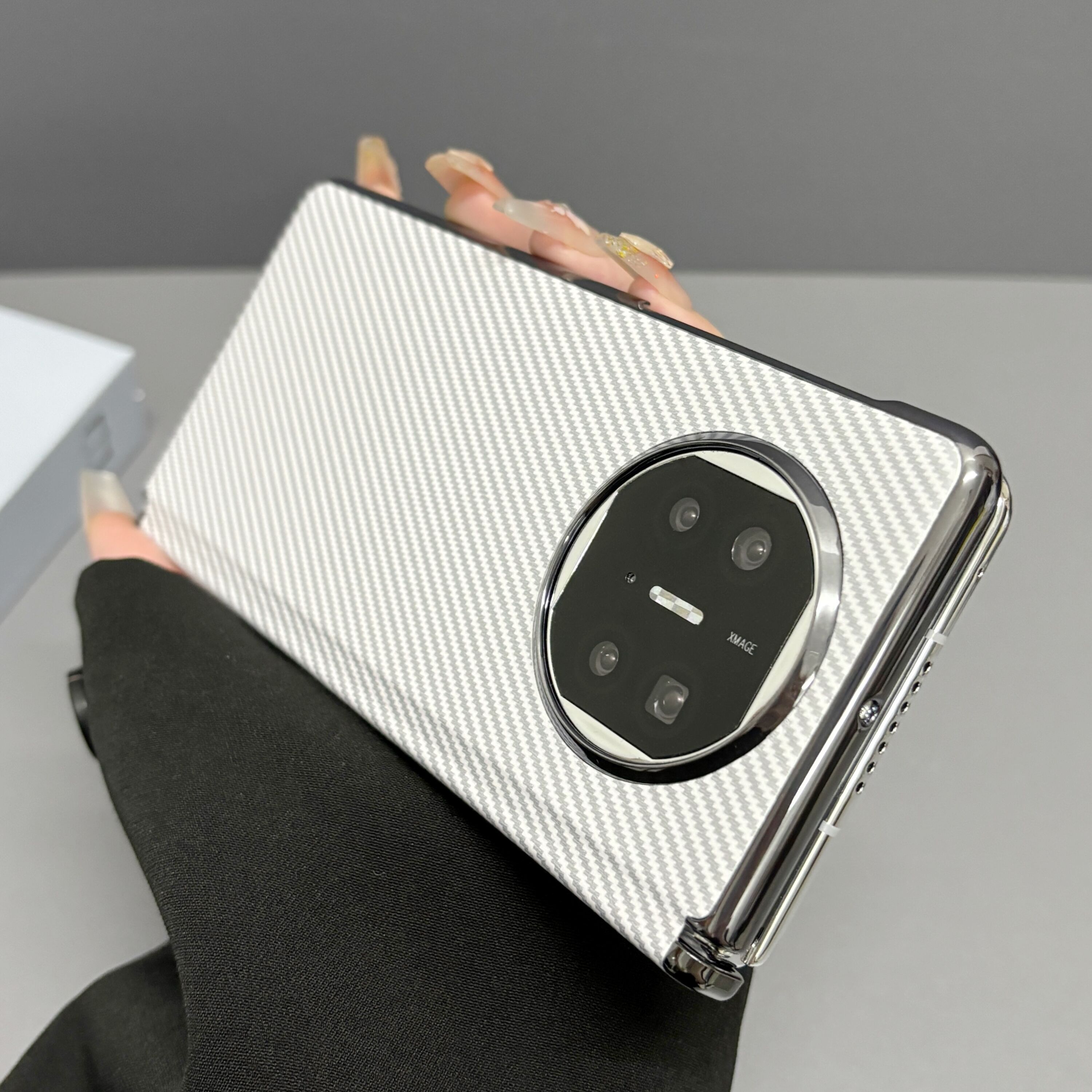 磁吸中轴适用荣耀MagicVS3/vs2手机壳3华为mateX6碳纤维纹x5套vivoXFold3轻奢Mix4全包三星6凯夫拉纹超薄全包