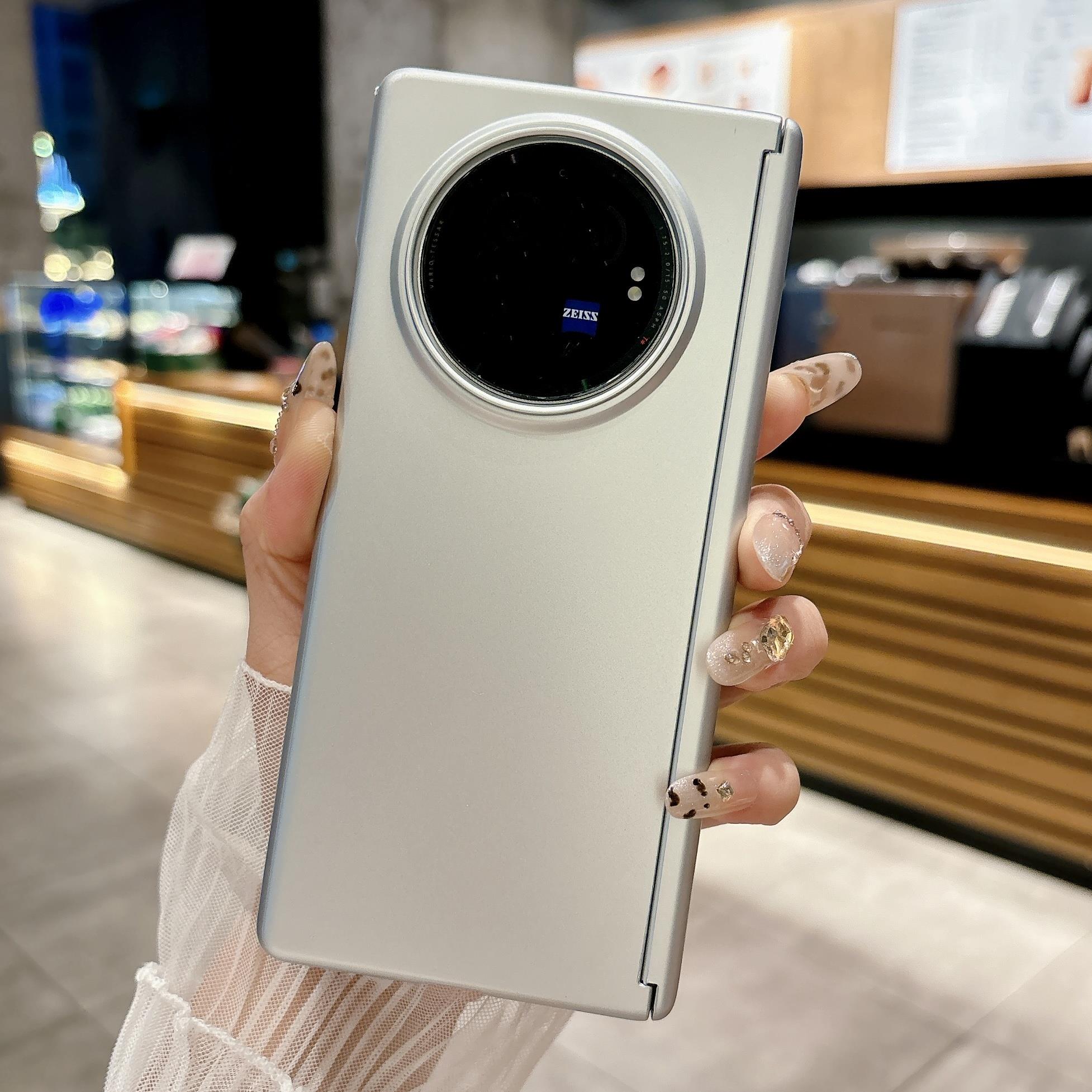 vivox fold3折叠手机壳x-fold3pro适用纯色简约商务中轴磁吸硬壳防摔防滑肤感金属漆保护套