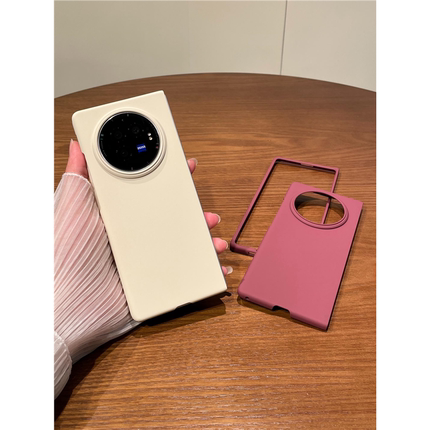 适用vivoxfold3折叠手机壳新款简约磨砂肤感女X Fold 3pro超薄全包防摔折叠屏保护套xfold2个性纯色网红外壳
