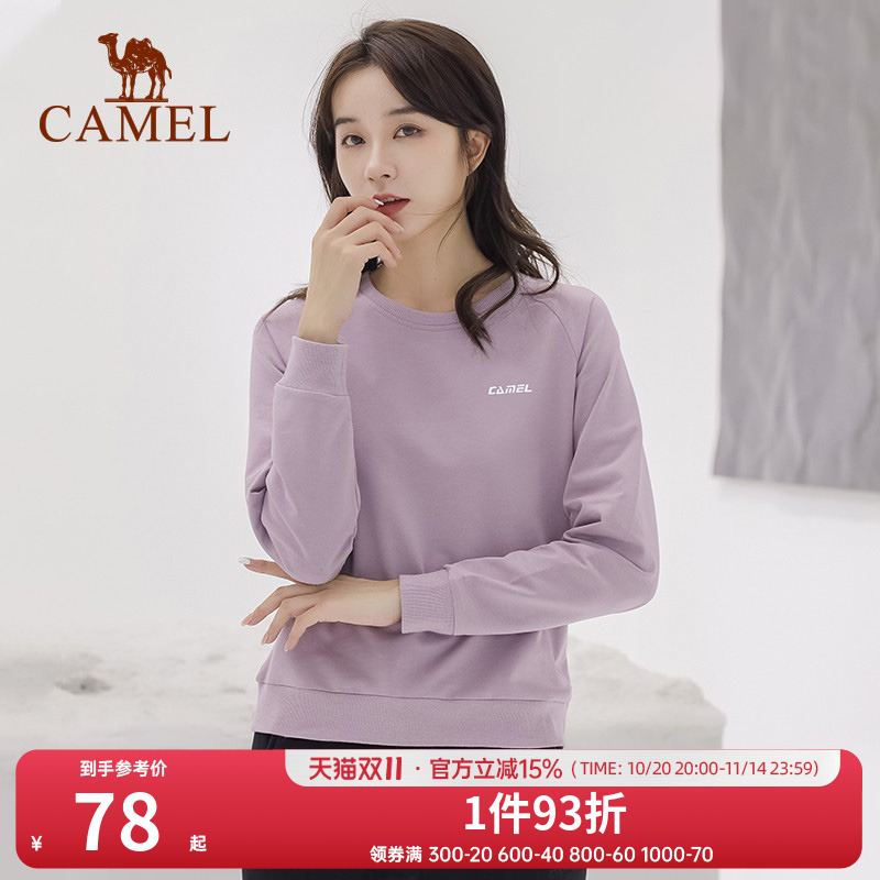 骆驼套头圆领卫衣女新款薄款情侣宽松休闲女装薄款运动服长袖上衣