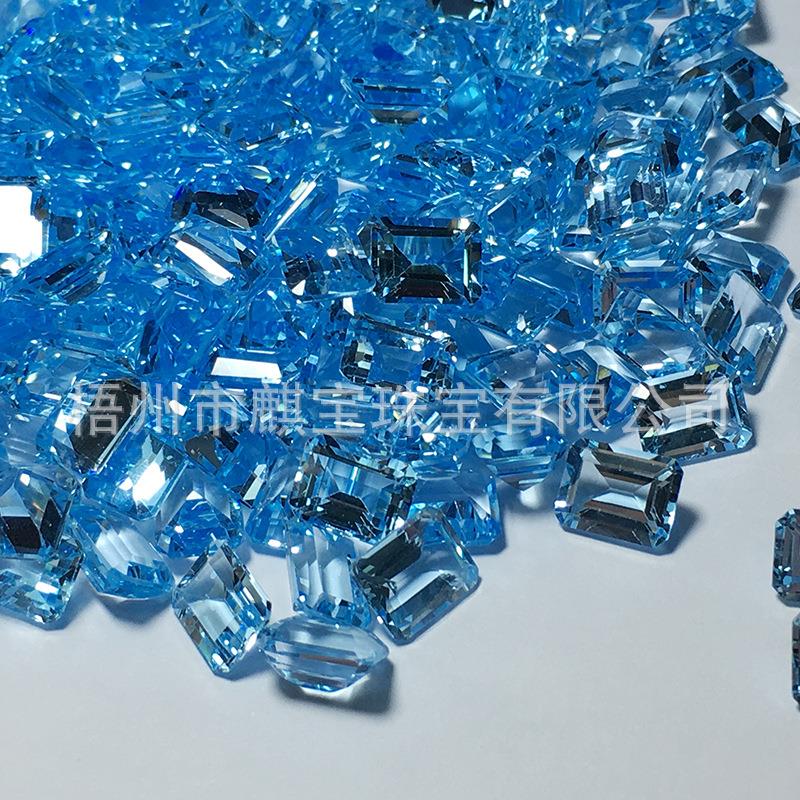 2025天然蓝晶 天空蓝托帕石 7*9长方形倒角戒面裸石首饰 配石