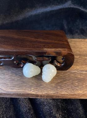 2026假了双倍赔 天然精品新疆和田白玉籽料三通佛珠手链项链配饰