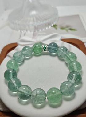 2026水晶夏季风热款薄荷绿天然绿萤石手串冰透体小清新薄荷绿萤石