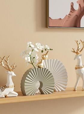 2026高级感设计师艺术花瓶摆件姹寂风客厅玄关电视柜轻奢复古乔迁