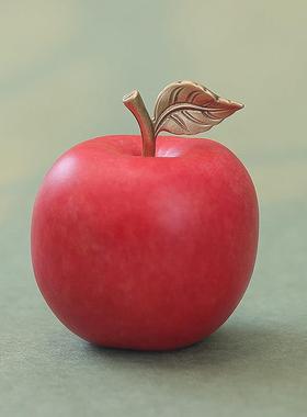 2026纯黄铜保平安苹 果小摆件桌面可爱玄关书房耶诞节装饰情侣礼