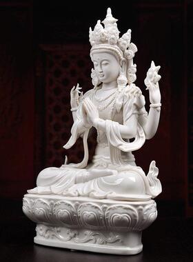 2026戴玉堂藏传四臂观音西藏密宗佛像供奉家用陶瓷观世音菩萨像摆