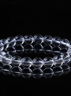 2026天然高品质水晶手链天然石手串白水晶巴 西紫水晶串珠diy饰品