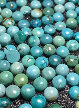 2026天然原料矿物低品位绿松石椭圆形裸石圆形圆环表面镶嵌不能匹