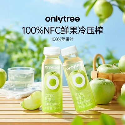 OnlyTree 100%青苹果汁小瓶饮料整箱节日聚餐开盖即饮品饮料