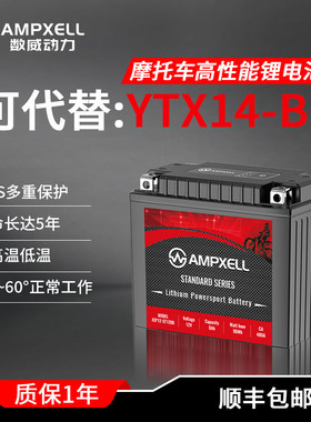 适用于YTX14-BS摩托车锂电池电瓶宝马GS 1200F800水鸟赛科龙RX3S