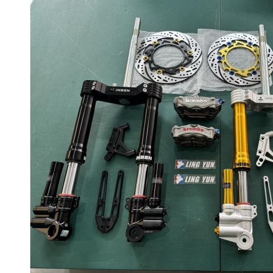 凌云改装雅马哈NVX155倒立避震前减震总成黑金色压缩预载回弹可调