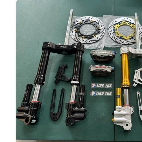 凌云改装雅马哈NVX155倒立避震前减震总成黑金色压缩预载回弹可调