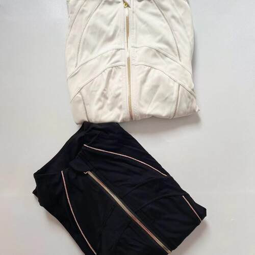 新品SLEEK CITY夹克金边女运动外套长袖修身显瘦健身瑜伽服