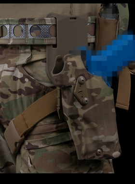 左手快拔套搭配下挂手电X300战术绑腿下沉MC G17 19 DX2011C2枪套