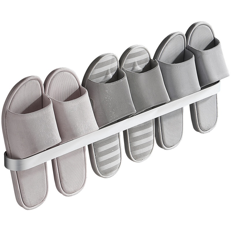 速发Bathroom Slipper rack punch-free wall-mounted shoes bath