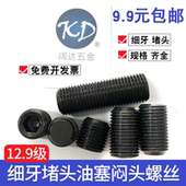 细牙细丝12.9级无头内六角紧定螺丝闷头堵头M5M6M8M10M12M16 M20