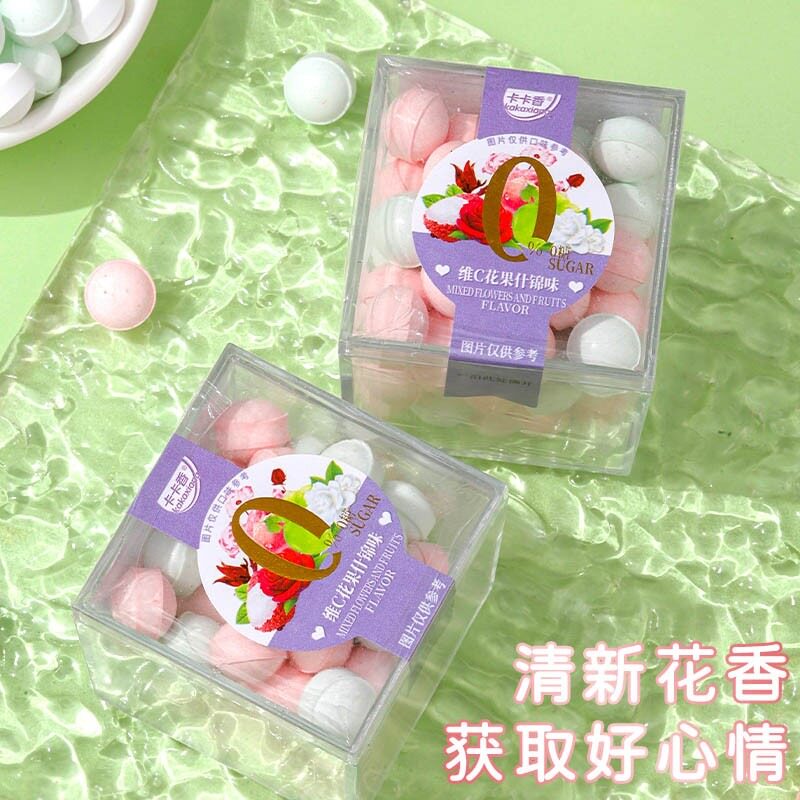 【方盒装】网红接吻糖玫瑰香体糖花香糖薄荷糖休闲体香糖果清新