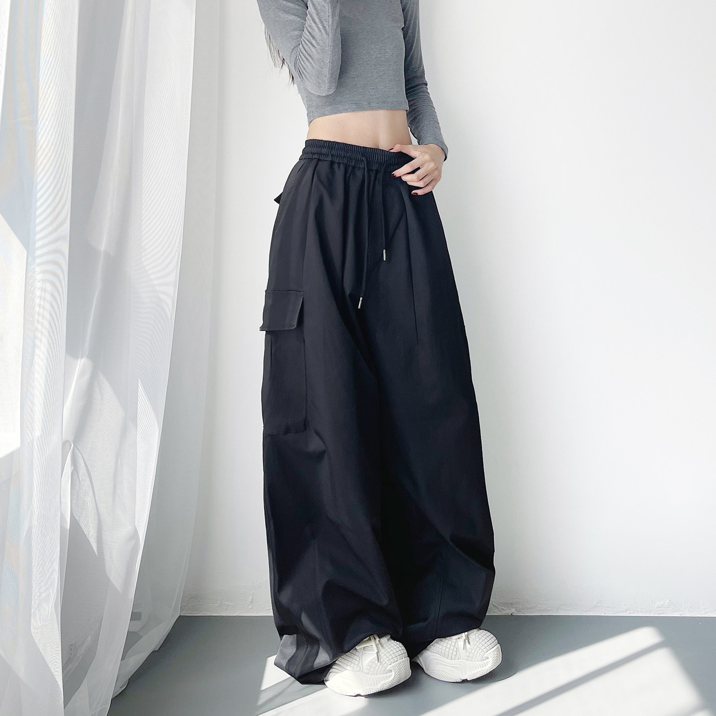 大码显瘦运动工装据女春季流行新款胖mm宽松跳舞跑步松弛感阔腿裤,女装/女士精品,大码裤装,淘宝优惠券,粉丝福利购,淘宝优惠卷