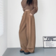 卡其色冬季 慵懒软糯显瘦遮肉加绒阔腿裤 氛围感仿羊绒山本裤 女大码