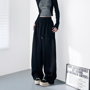 胖mm宽松显瘦不臃肿香蕉阔腿裤 高腰美式 大码 女春季 慵懒风休闲卫裤