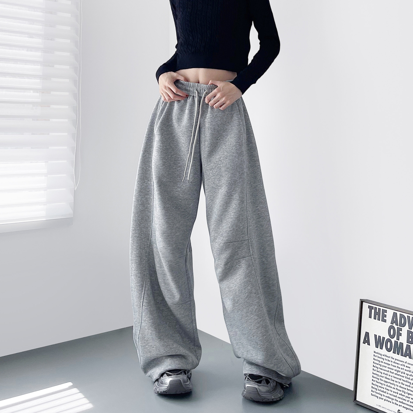 蜜略大码显瘦胖mm阔腿裤梨形身材