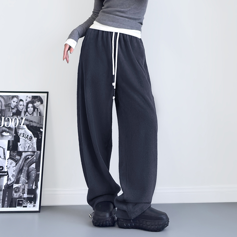 蜜略大码显瘦加绒休闲裤修饰腿型