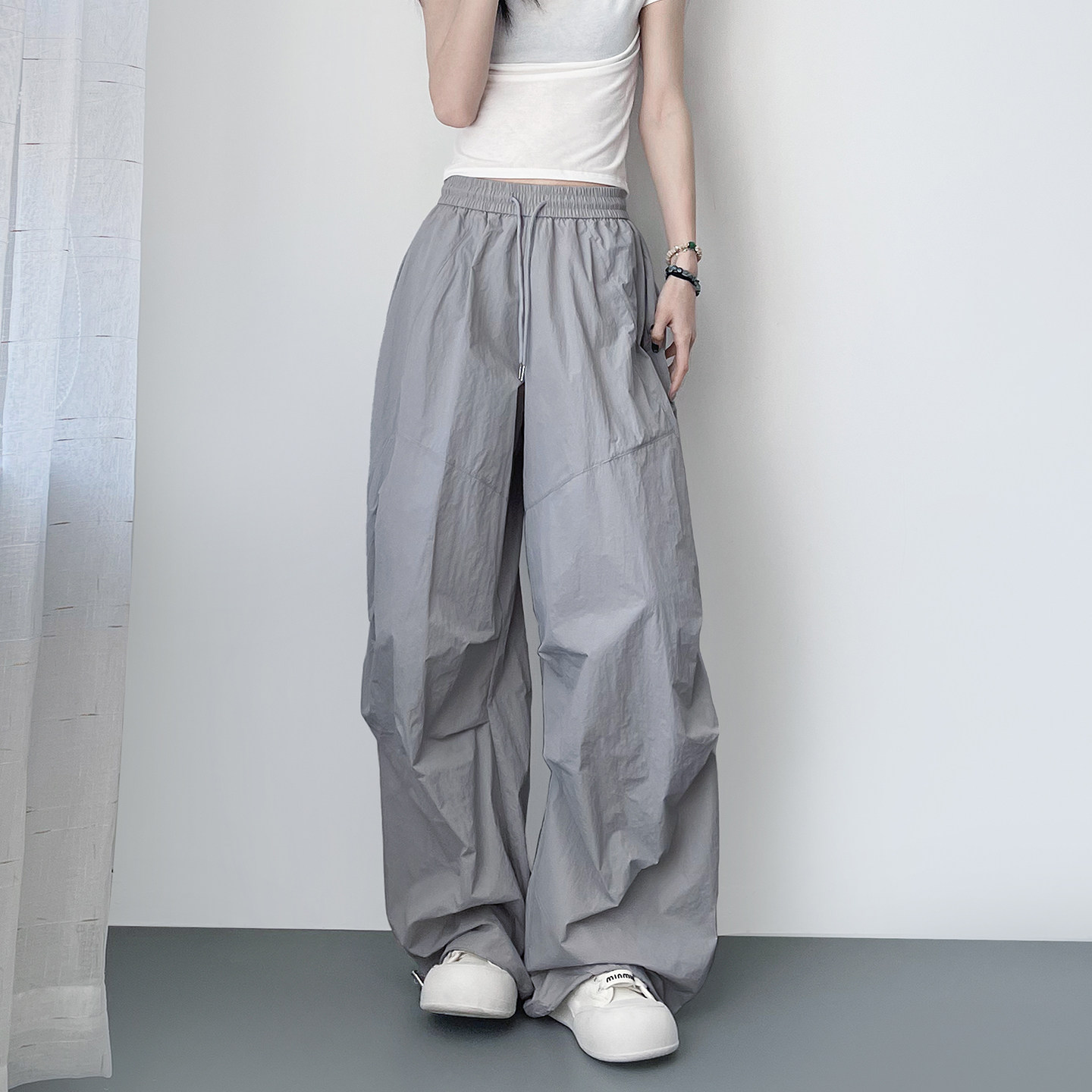 大码冰丝速干显瘦阔腿裤女春季薄款胖mm美式登山防晒运动工装长裤,女装/女士精品,大码裤装,淘宝优惠券,粉丝福利购,淘宝优惠卷