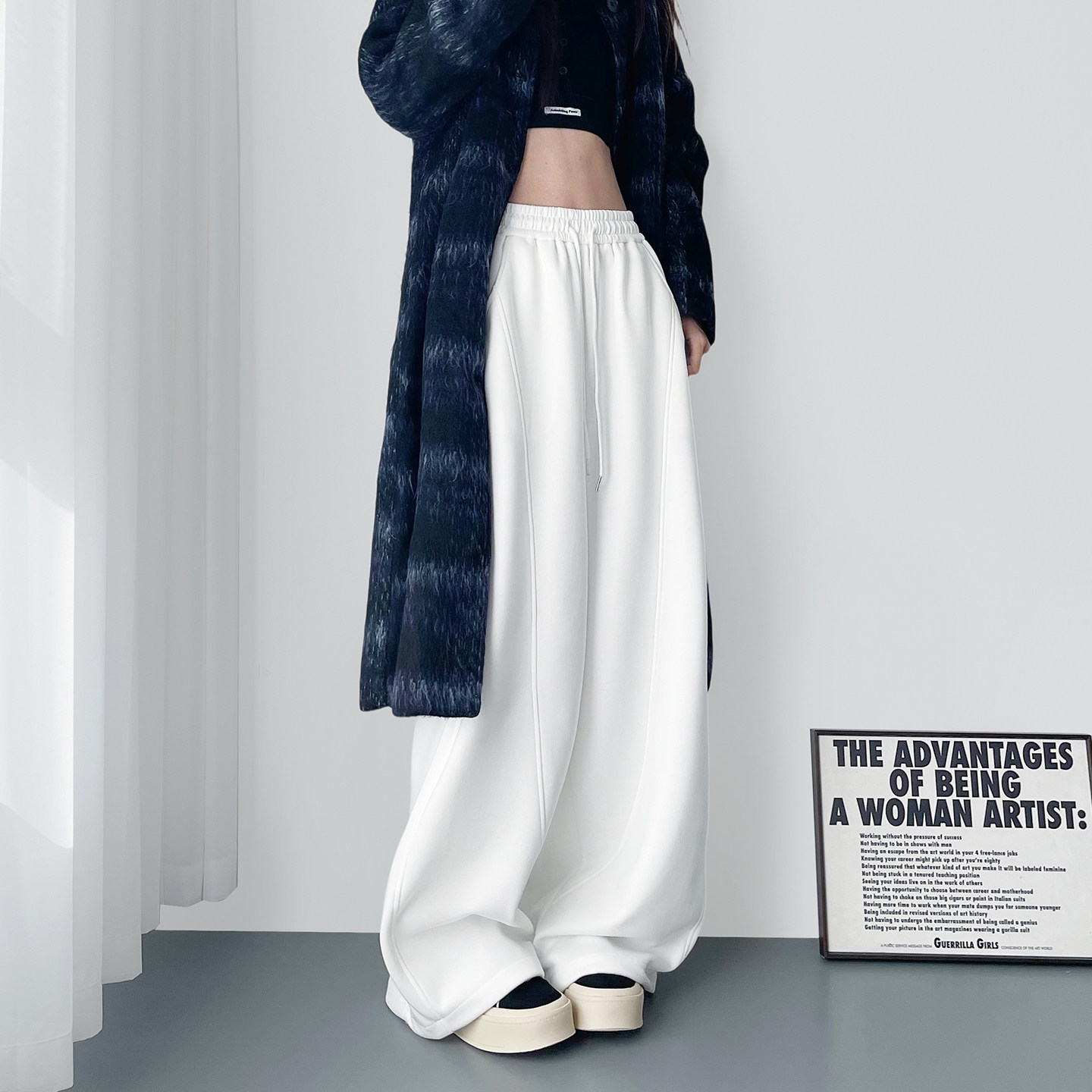 冬季加绒加厚运动香蕉裤女大码胖mm显瘦保暖阔腿高腰抽绳直筒卫裤,女装/女士精品,大码裤装,淘宝优惠券,粉丝福利购,淘宝优惠卷