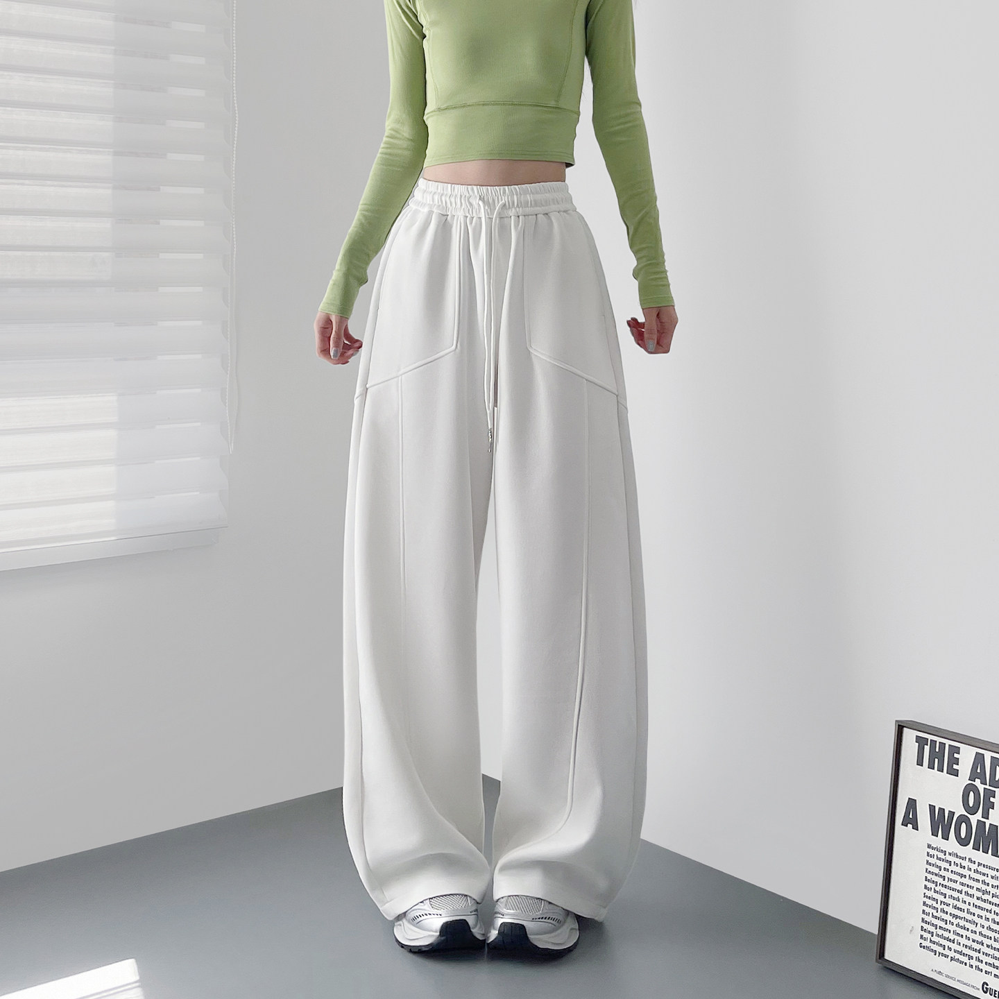 大码高腰显瘦松弛感香蕉阔腿裤女春季新款胖mm微胖宽松慵懒运动裤,女装/女士精品,大码裤装,淘宝优惠券,粉丝福利购,淘宝优惠卷