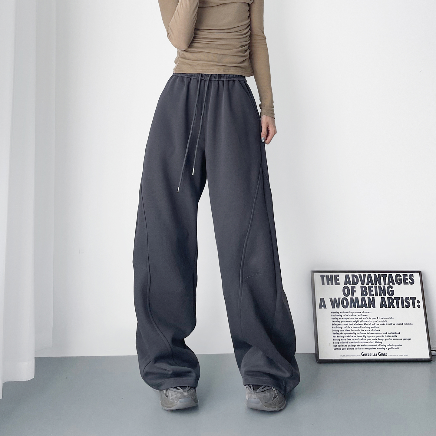 蜜略大码显瘦胖mm阔腿裤梨形身材