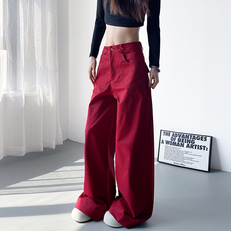大码胖mm显瘦遮肉西装裤女2025秋季新款高腰宽松微喇叭拖地阔腿裤,女装/女士精品,大码裤装,淘宝优惠券,粉丝福利购,淘宝优惠卷